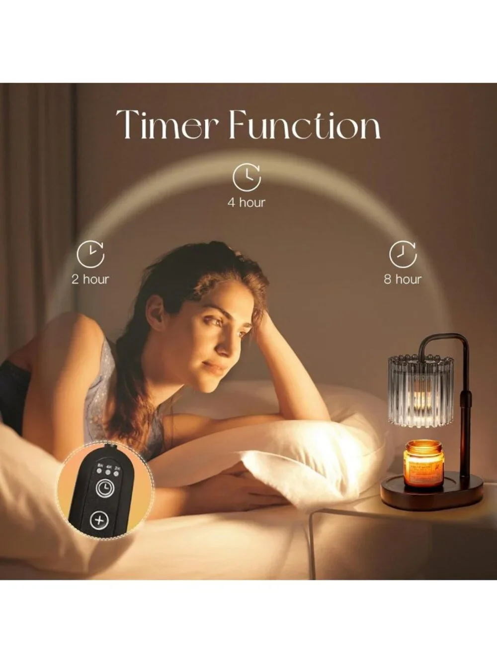 Adjustable Candle Warmer Lamp with Timer - Dimmable Wax Melt Heater for Home